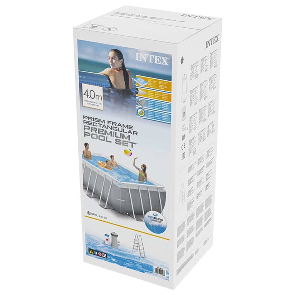 INTEX Set Piscina Prism Frame Rettangolare 400x200x122 cm 92520