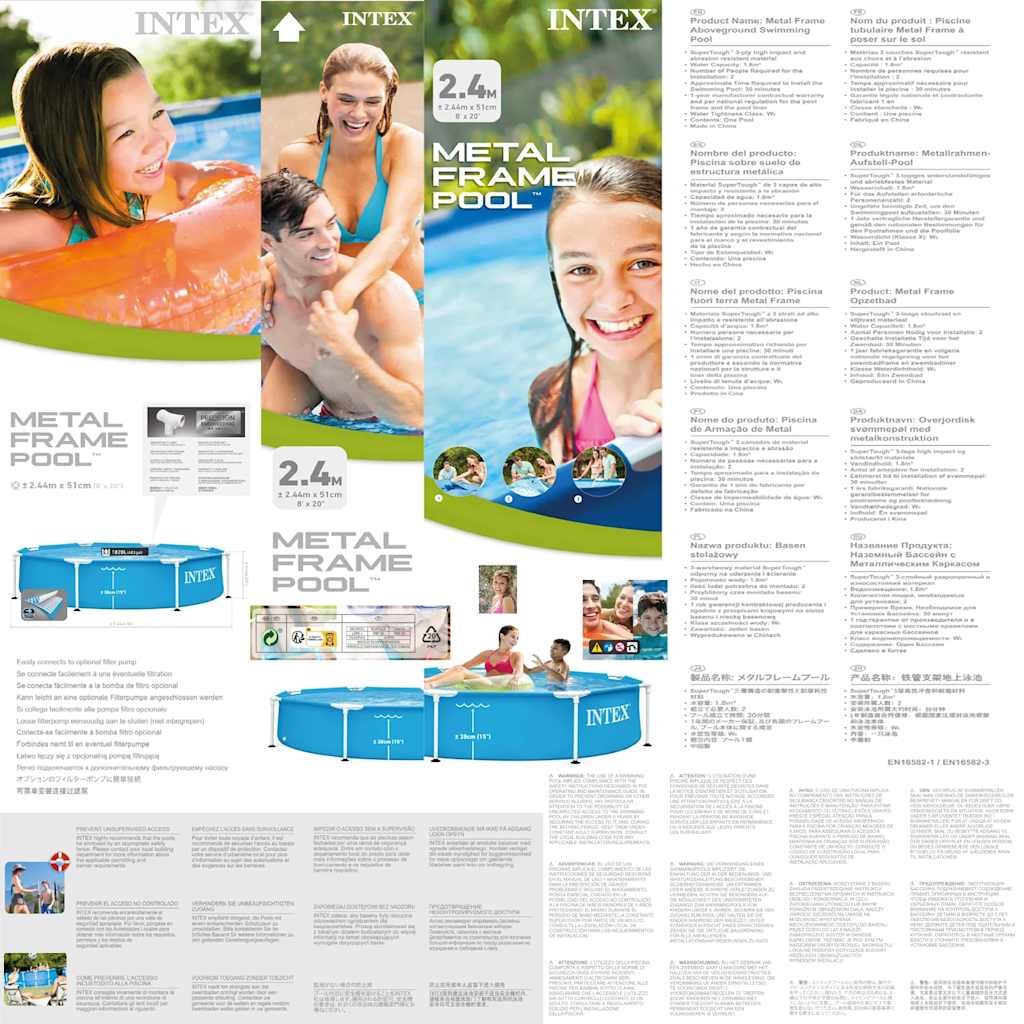 INTEX Piscina Metal Frame 244x51cm 92516