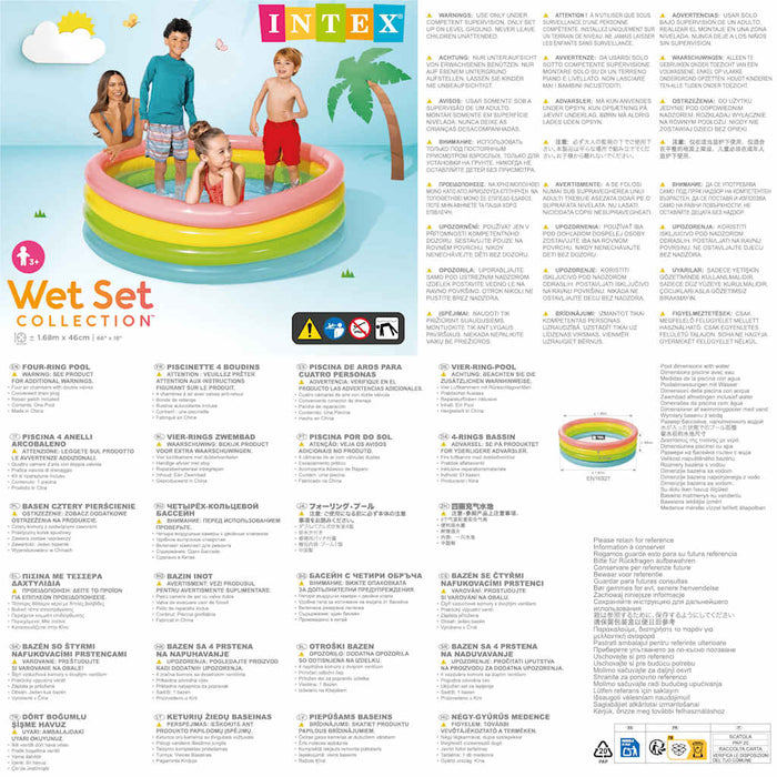 INTEX ntex Piscina Gonfiabile Sunset con 4 Anelli 168x46 cm 92529
