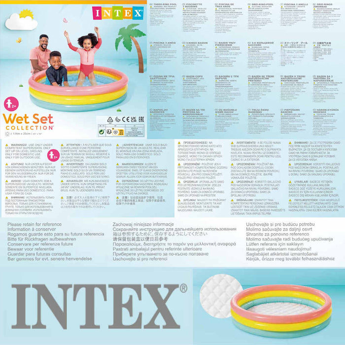 INTEX Piscina Gonfiabile Sunset con 3 Anelli 114x25 cm 92527