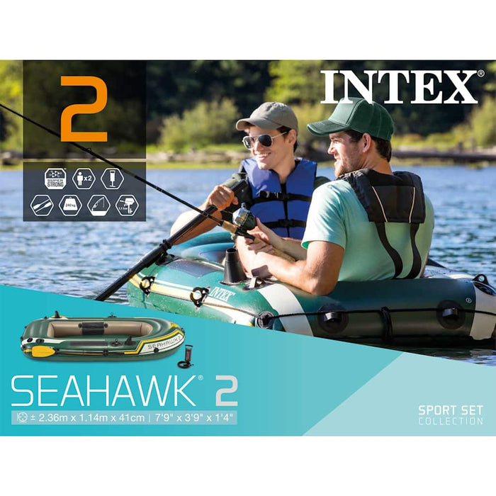 INTEX Gommone Gonfiabile con Remi e Pompa Seahawk 2 Set 68347NP 90800