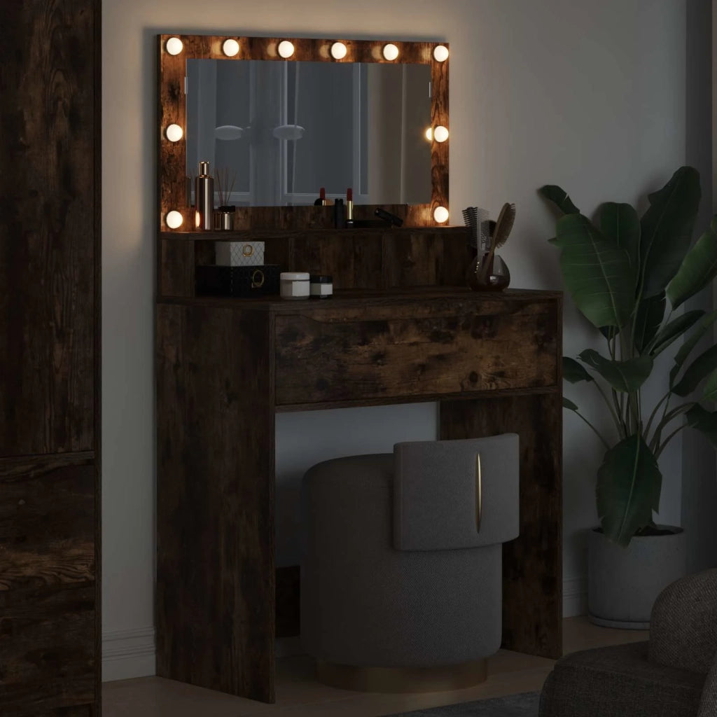 Tavoli da Trucco per Camera da Letto con cassetto Rovere fumé 888972