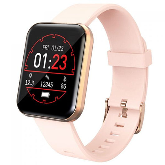 Smartwatch 1,44 touch android/ios lenovo ip67 2.5d glass sat. gold - E1 PRO GOLD