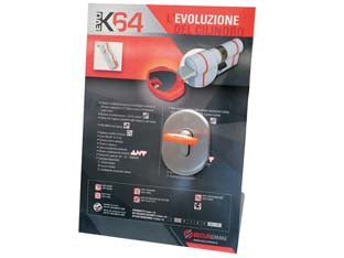 ESPOSITORE DA BANCO PER CILINDRO EUROPEO SAGOMATO EVOK64 TOP - 1 pezzi SECUREMME