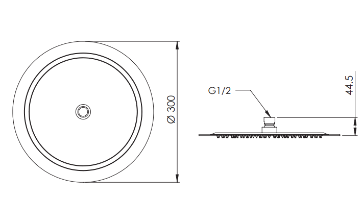SOFFIONE SLIM TONDO- Bianco Opaco Diam. 300 mm- Remer- pezzi 1