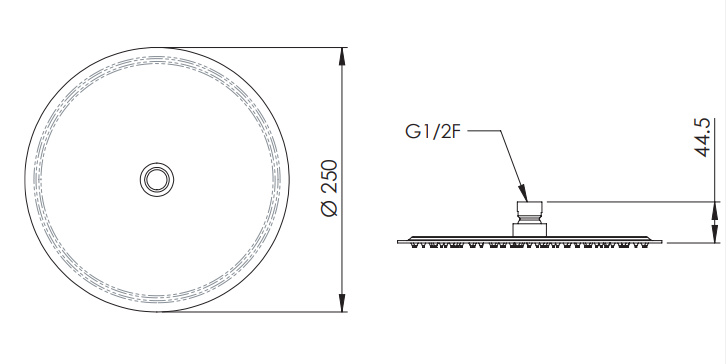 SOFFIONE SLIM TONDO- Bianco Opaco Diam. 250 mm- Remer- pezzi 1