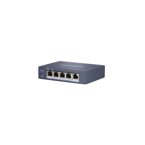 Switch hikvision 4p gigabit poe + 1 uplink gigabit rj45 budget poe 60w l2 unmanaged - ds-3e0505hp-e