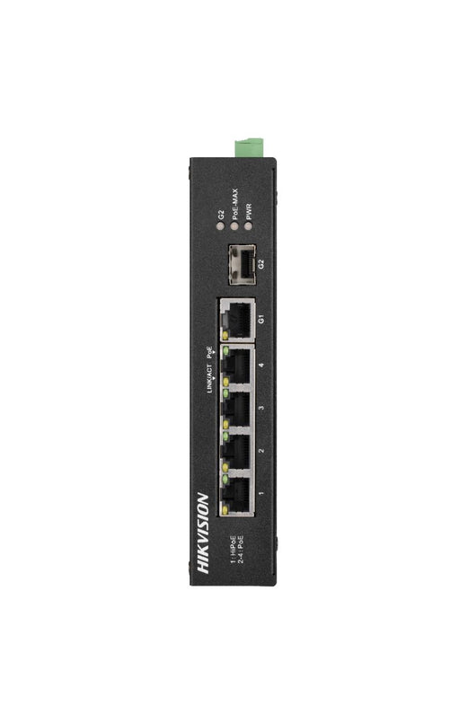 Hikvision hub switch 6 porte con 4 porte poe 10/100 ds-3e0106p-e/m
