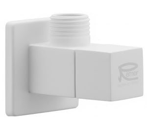 RUBINETTO SOTTOLAVABO D'ARREDO MOD. QUADRO- Bianco Opaco 1/2x1/2- Remer- pezzi 1