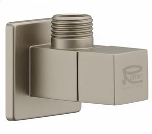 RUBINETTO SOTTOLAVABO D'ARREDO MOD. QUADRO- Nichel Spazzolato Opa 1/2x1/2- Remer- pezzi 1