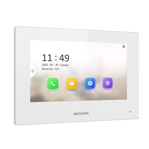 Monitor Bianco Hikvision Display interno 7" Touch Screen Intercom POE