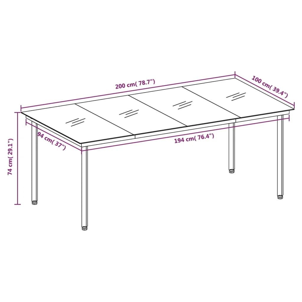 Set da pranzo da giardino per esterni da 9 pezzi mobili grigio chiaro 02_0014095