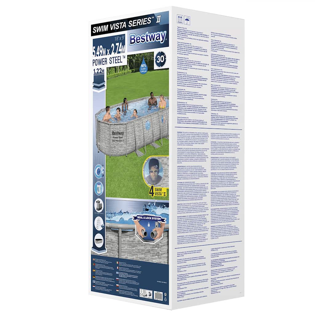 Bestway Set Piscina Power Steel Swim Serie Vista 549x274x122 cm 93330