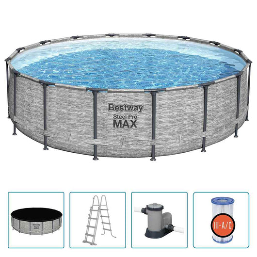 Bestway Piscina Power Steel Rotonda 488x122 cm 93346