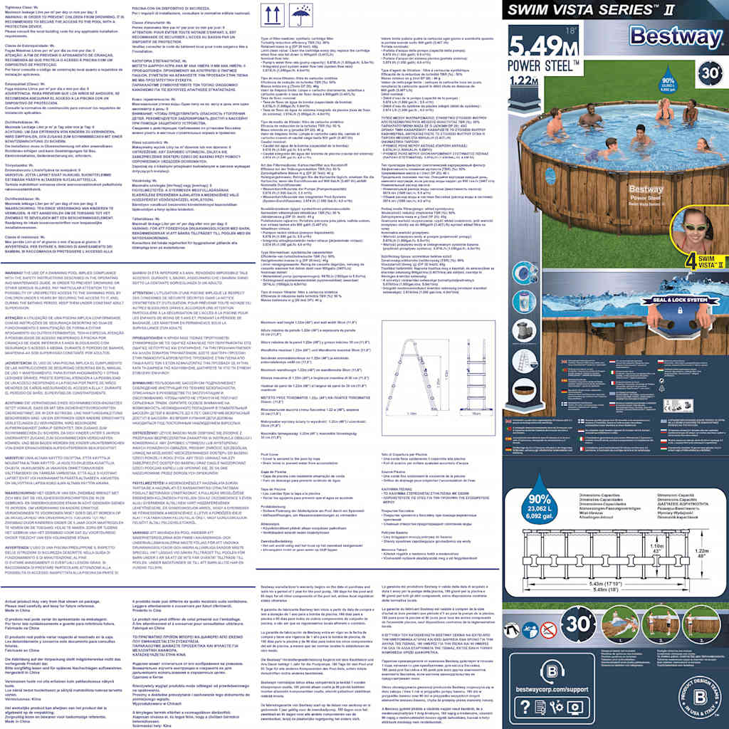 Bestway Set Piscina Power Steel 549x122 cm 93334