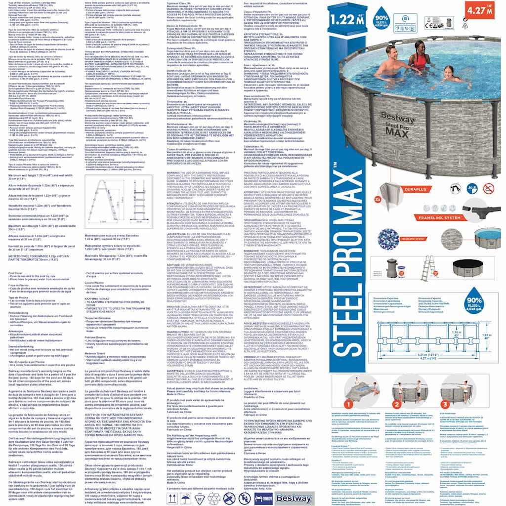 Bestway Piscina Power Steel 427x122 cm 93331