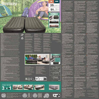 Bestway Letto ad Aria Gonfiabile 3 in 1 Nero e Grigio 188x99x25 cm 93794