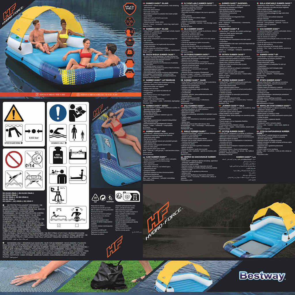 Bestway Isola Galleggiante Hydro Force 305x186x58 cm 93797
