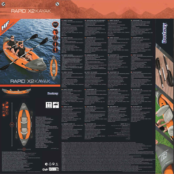 Bestway Set Kayak Gonfiabile Hydro-Force Rapid x2 93789