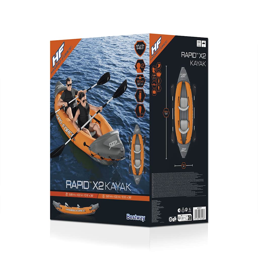Bestway Set Kayak Gonfiabile Hydro-Force Rapid x2 93789