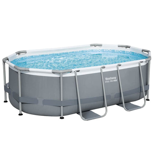 Best Way Set Piscina Grigio 305 x 200 x 84 cm Acciaio 42007937