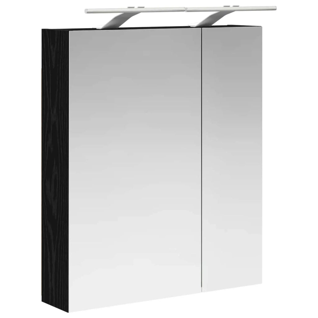 Mobiletto per specchio da bagno Rovere Nero 60 x 14,5 x 70 cm 889064