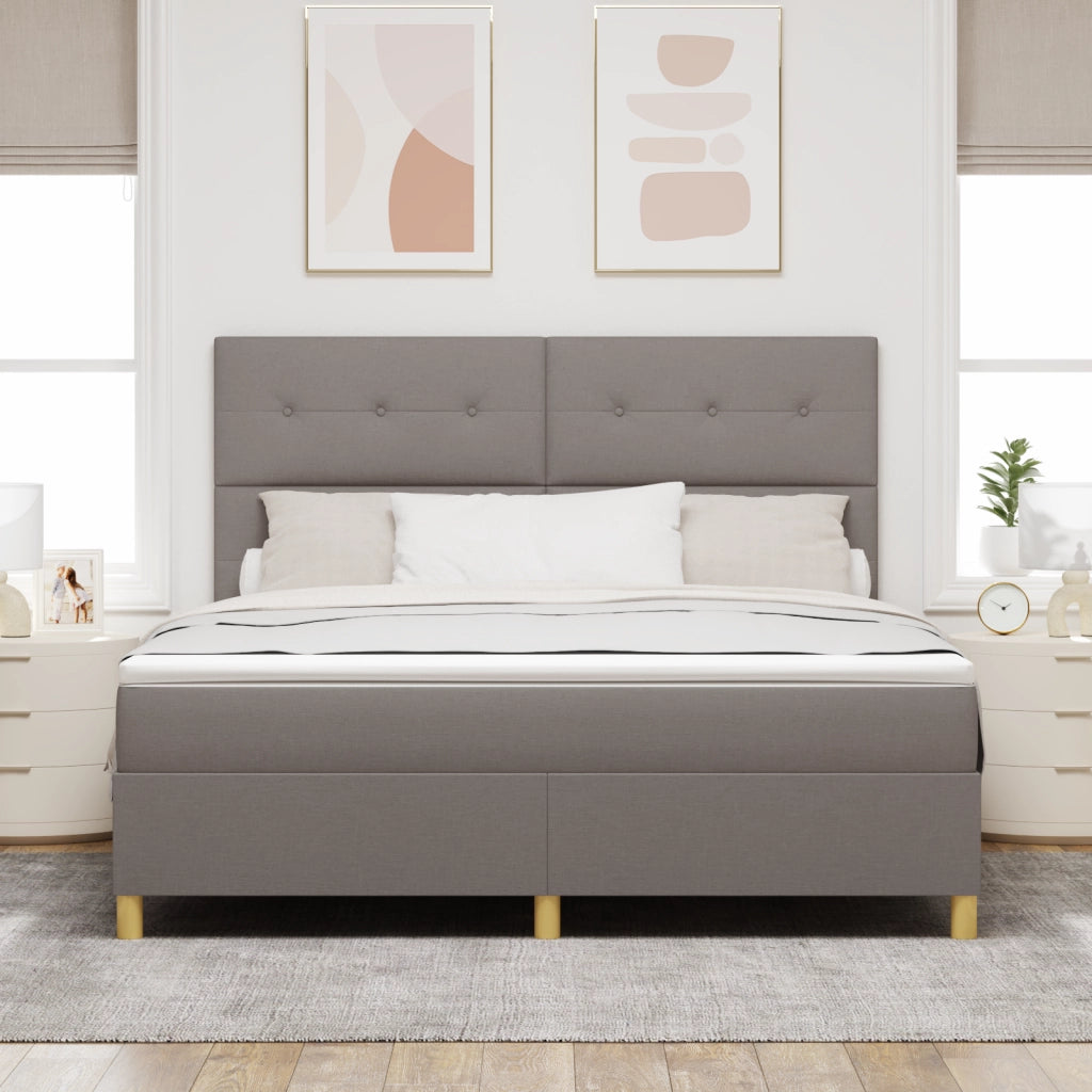 letaXL Letto Box con Materasso e LED Tortora 180x200 cm Tessuto