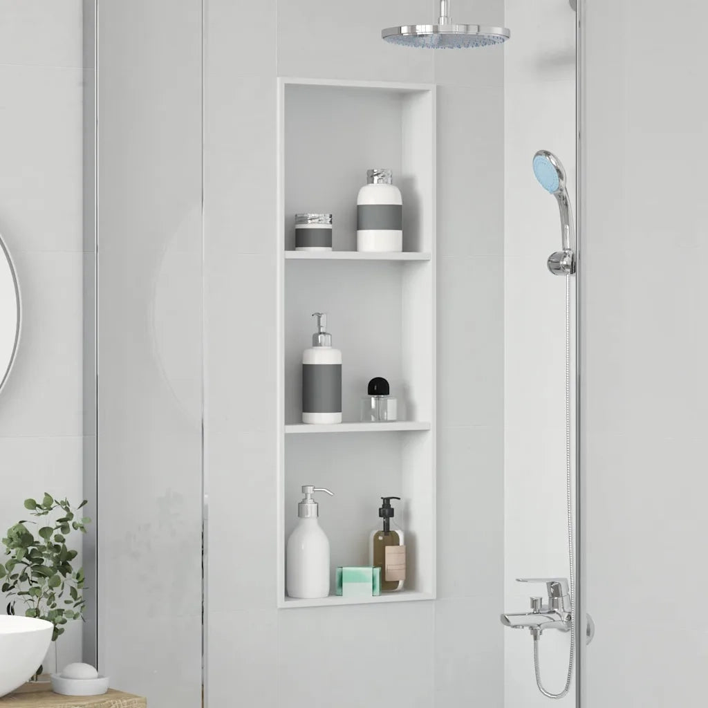Nicchia per doccia Bianco 90 x 30 x 9,5 cm Acciaio inossidabile CFW6232880