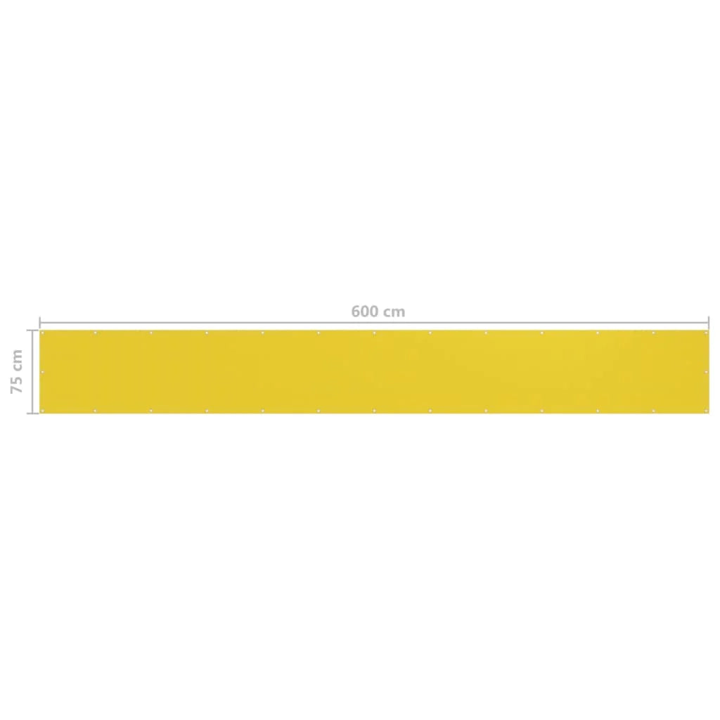 Schermo per balcone schermo per la privacy 75 x 600 cm HDPE giallo 02_0010197