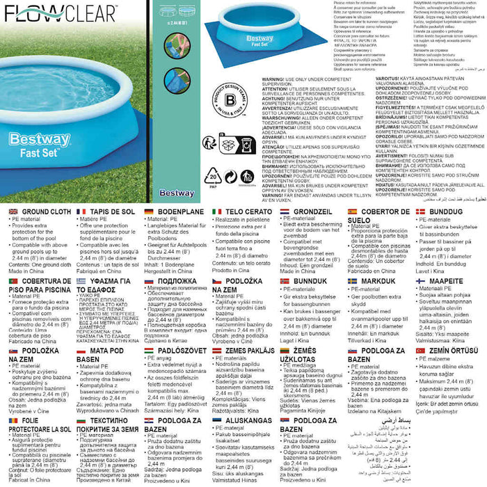 Bestway Telo di Protezione per Piscina Flowclear 274x 274 cm 92884