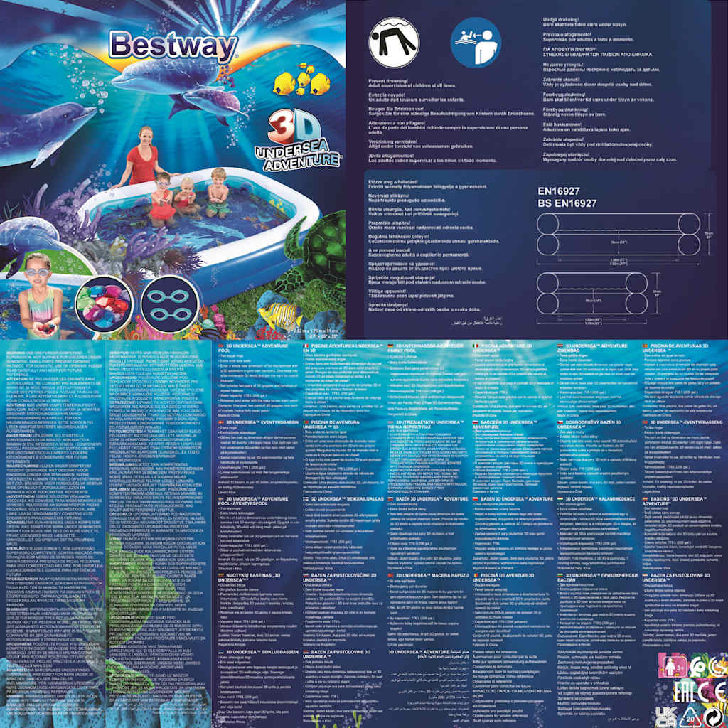 Bestway Piscina Gonfiabile Avventure Sottomarine 54177 91250