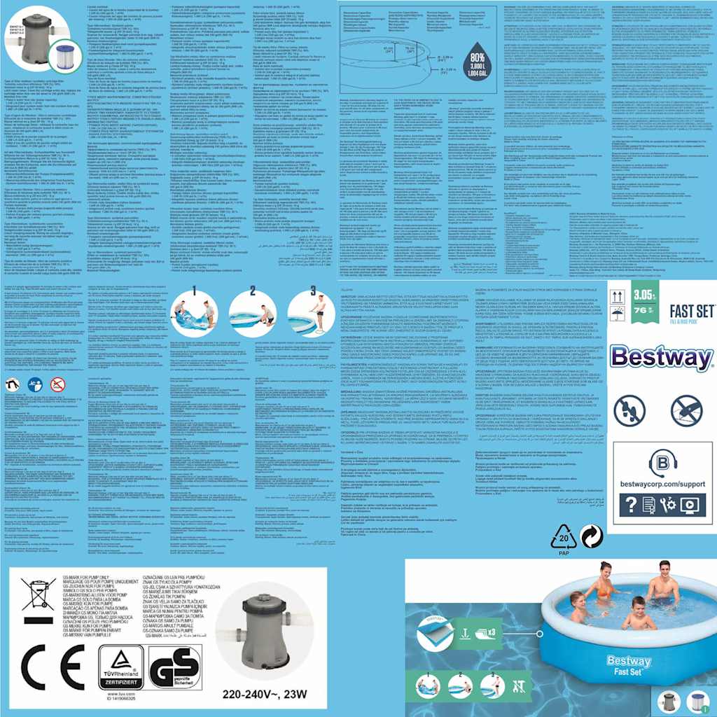 Bestway Set Piscina Fast Set 305x76 cm 57270 91641