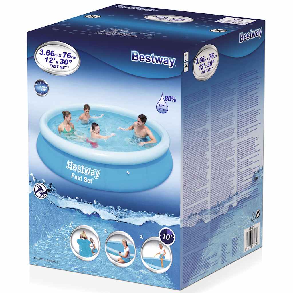 Bestway Piscina Gonfiabile Rotonda Fast Set 366x76 cm 57273 91602