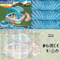 Bestway Piscina per Bambini con Tettoia 140x140x114 cm 52192 91619