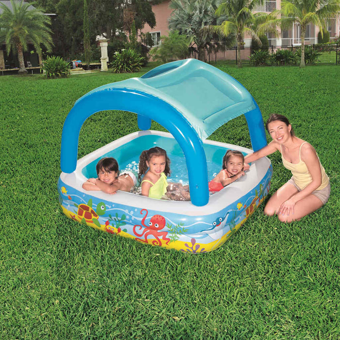 Bestway Piscina per Bambini con Tettoia 140x140x114 cm 52192 91619