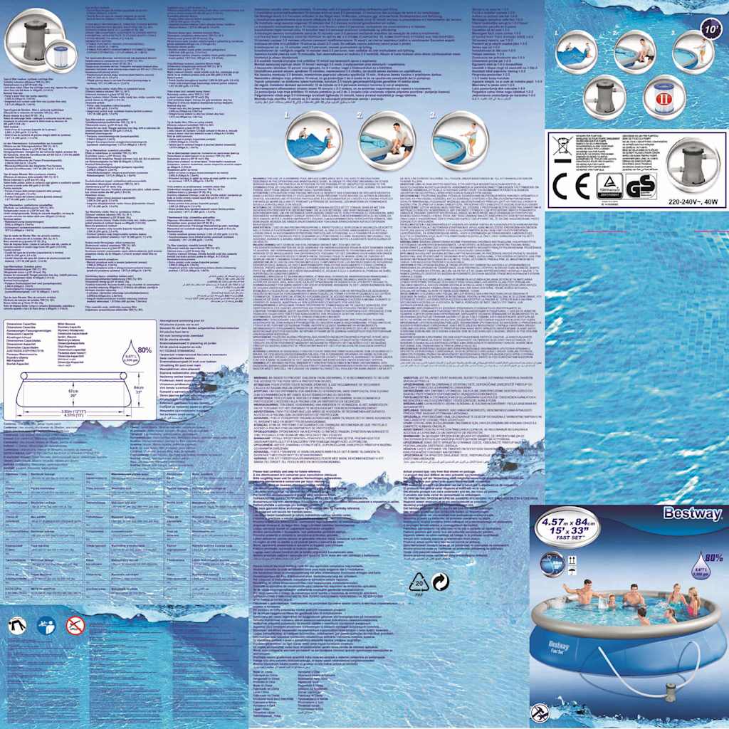 Bestway Set Piscina Fast Set 457x84 cm 57313 91644