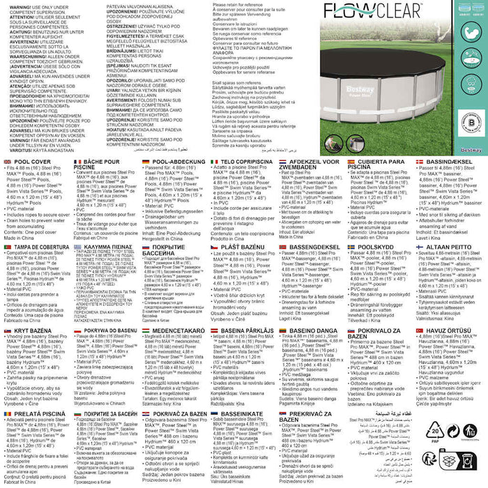 Bestway Copertura per Piscina Flowclear 488 cm 92075