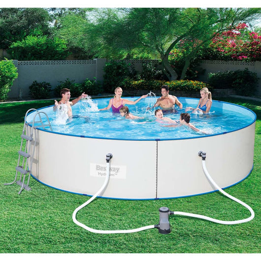 Bestway Piscina Hydrium Rotonda con Telaio in Acciaio 460x90 cm 56386 91074