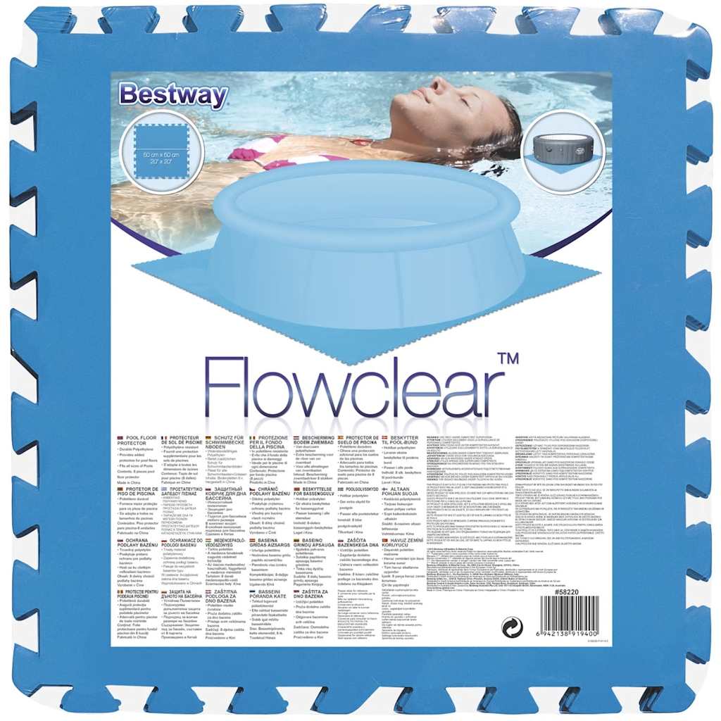 Bestway Protezioni per il Pavimento della Piscina 8 pz Blu 58220 91256