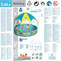 Bestway Piscia Fuoriterra per Bambini Steel Pro UV Careful 244x51 cm 92830