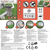 Bestway Piscina Flowclear 1249 L con Pompa Filtro 92871