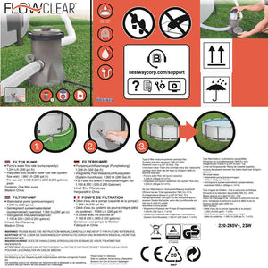 Bestway Piscina Flowclear 1249 L con Pompa Filtro 92871