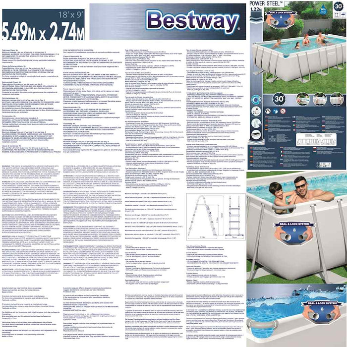 Bestway Power Steel Set Piscina Rettangolare 549x274x122 cm 92119