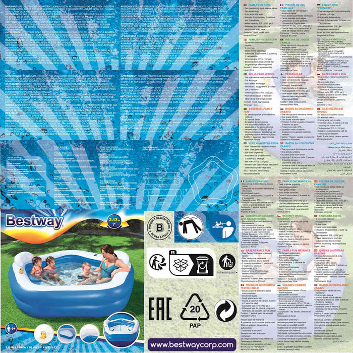 Bestway Piscina Family Fun Lounge 213x206x69 cm 92831