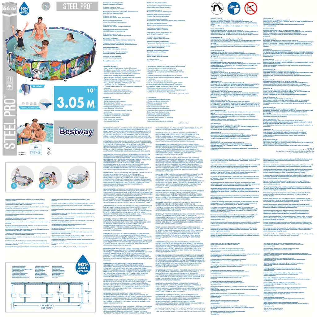 Bestway Piscina con Telaio Steel Pro 305x66 cm 92064