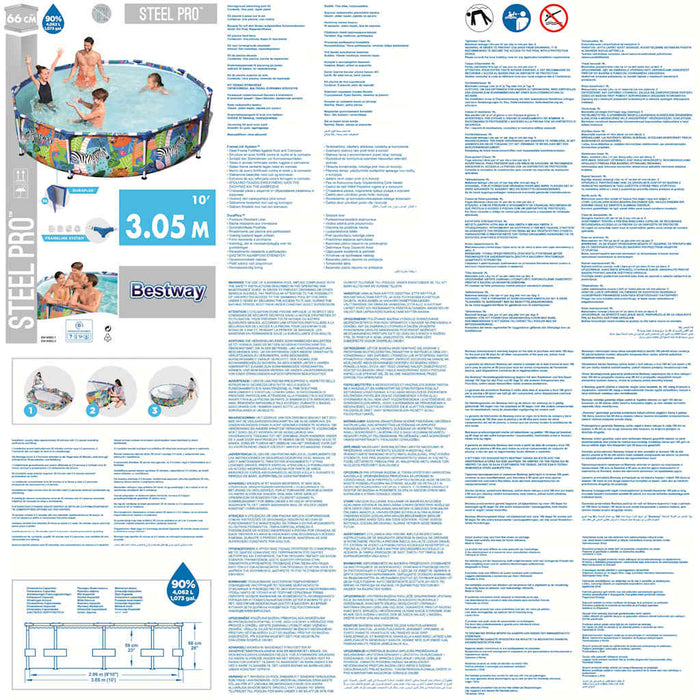 Bestway Piscina con Telaio Steel Pro 305x66 cm 92064
