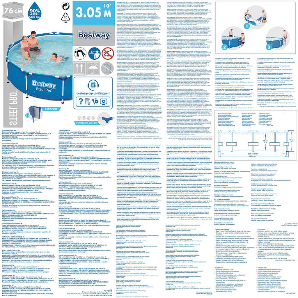 Bestway Piscina Steel Pro 305x76 cm 92847