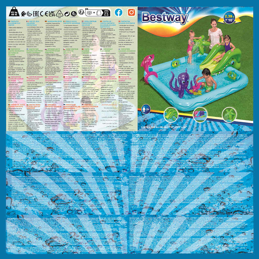 Bestway Centro Giochi Gonfiabile Aquario Fantastico 239x206x86 cm 92905