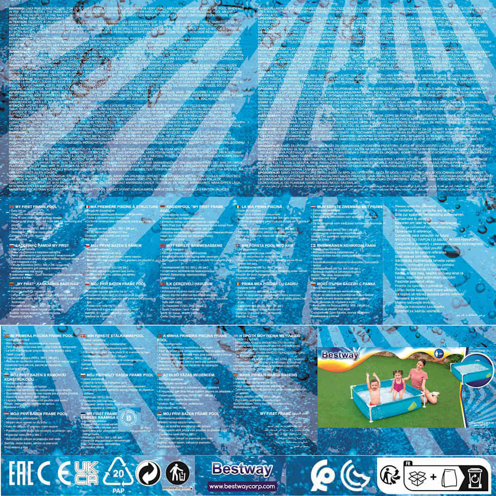 Bestway Piscina My First Frame Pool 122x122x30,5 cm 92868