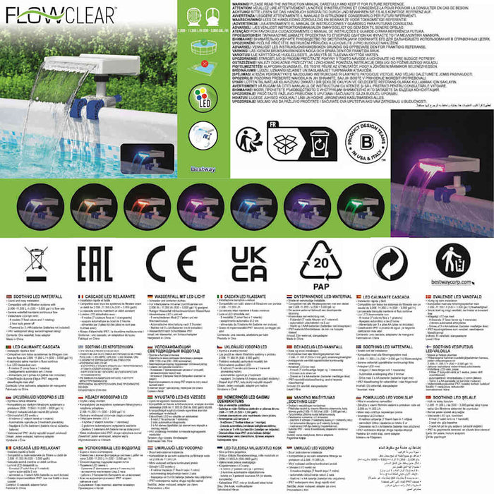 Bestway Cascata Rilassante con LED Flowclear 92876
